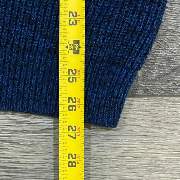 Vintage 80s Le Tigre Knit Sweater Blue Black Made in USA - Men's Size Large - Picture 7 of 7